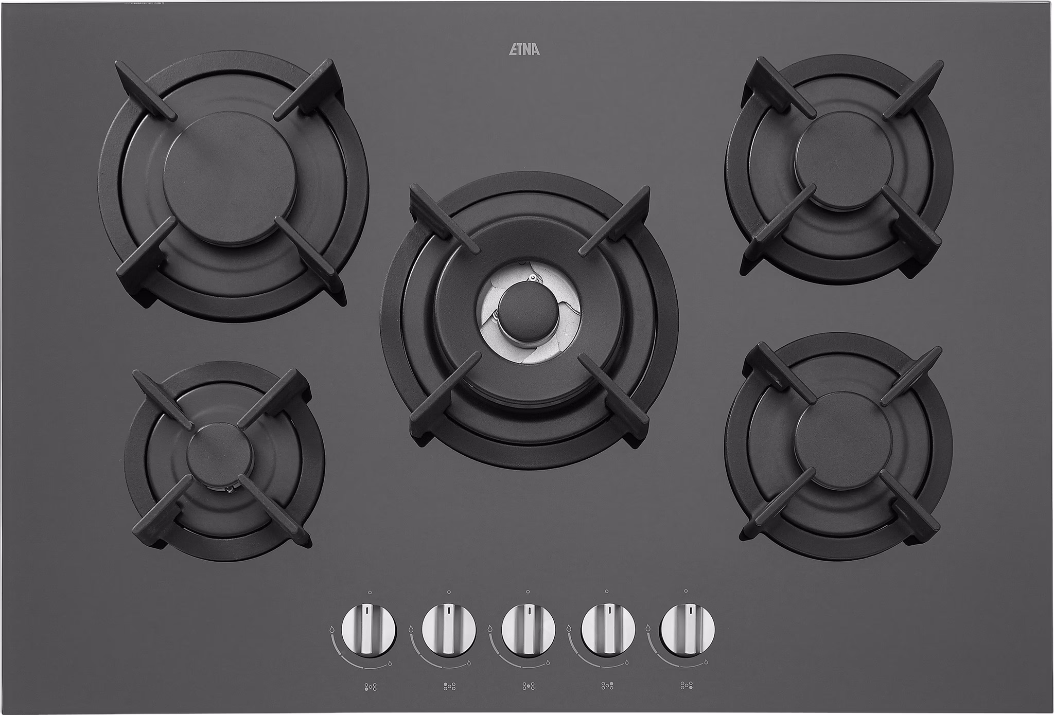 ETNA KGG673ZTA Inbouw Gas op Glas Kookplaat met Wokbrander