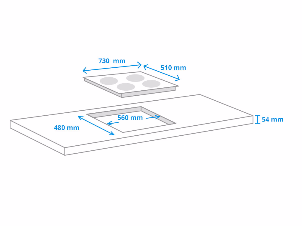 ETNA KGG673ZTA Inbouw Gas op Glas Kookplaat met Wokbrander
