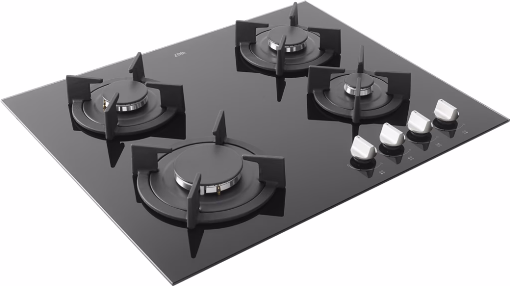 ETNA KGG860ZTA Inbouw Gas op Glas Kookplaat Zwart