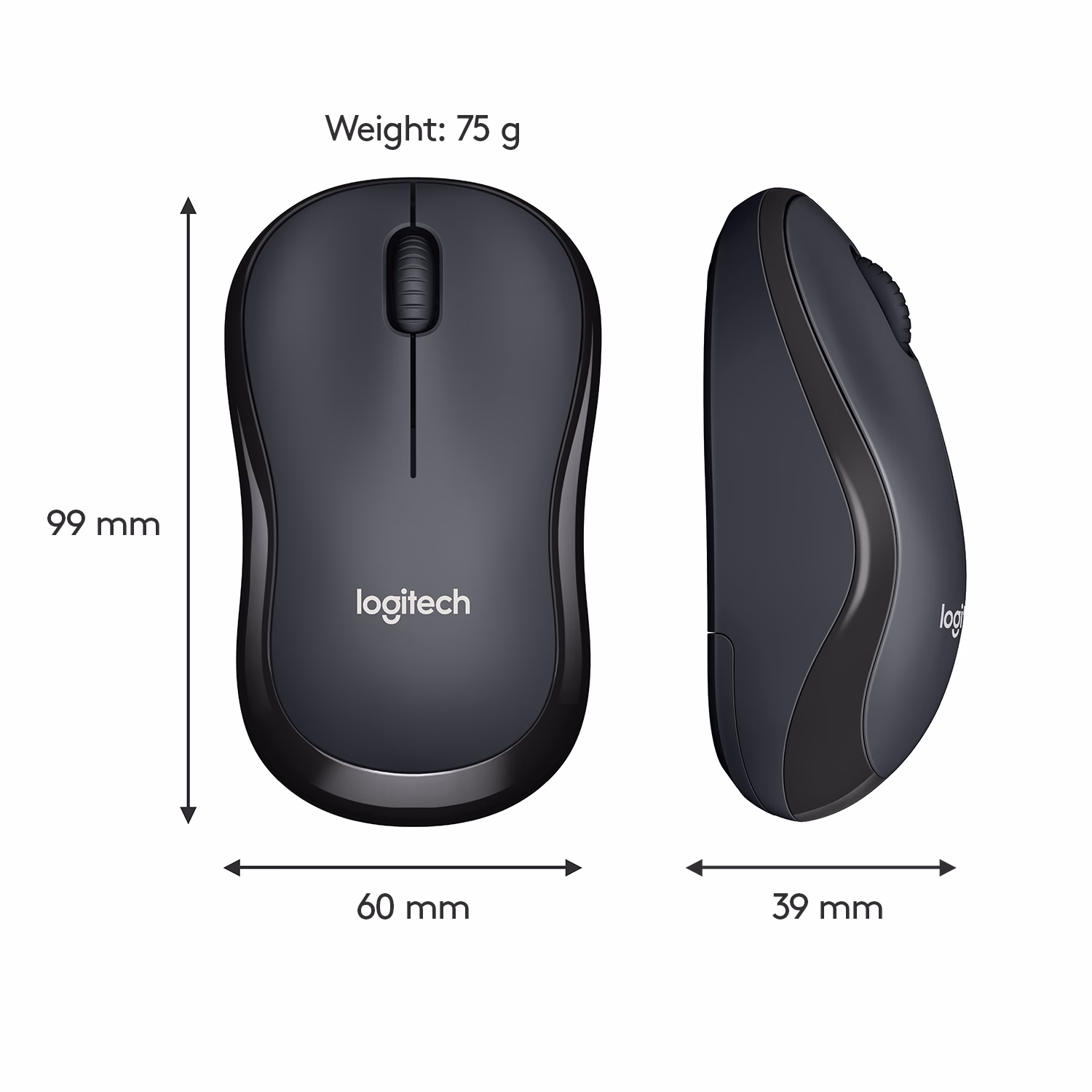 Logitech M220 Silent Draadloze Muis (Zwart)