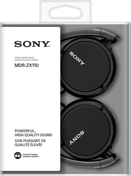 Sony MDR-ZX110 Bedrade On-Ear Hoofdtelefoon (Zwart)