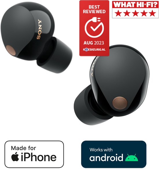 Sony WF-1000XM5 Noise Cancelling Oordopjes Zwart