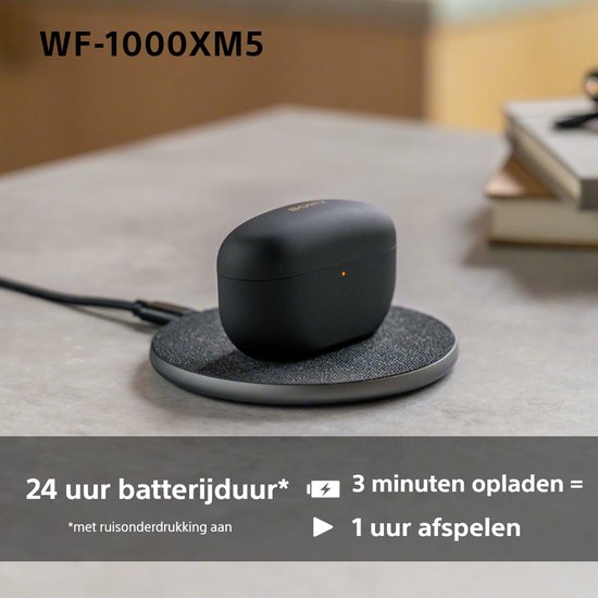 Sony WF-1000XM5 Noise Cancelling Oordopjes Zwart