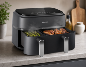 Lekkere asperges en kipvleugels in de Philips 3000 Series Dual Basket NA352/00 Airfryer