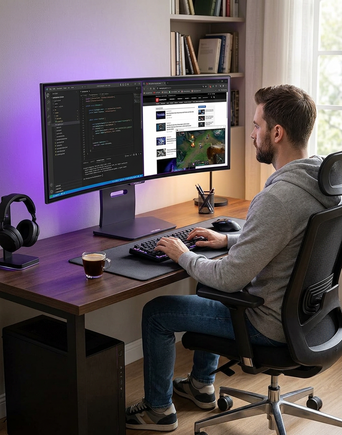 LG UltraGear OLED 34GS95QE-B 34″ Ultrawide Curved Monitor thuis