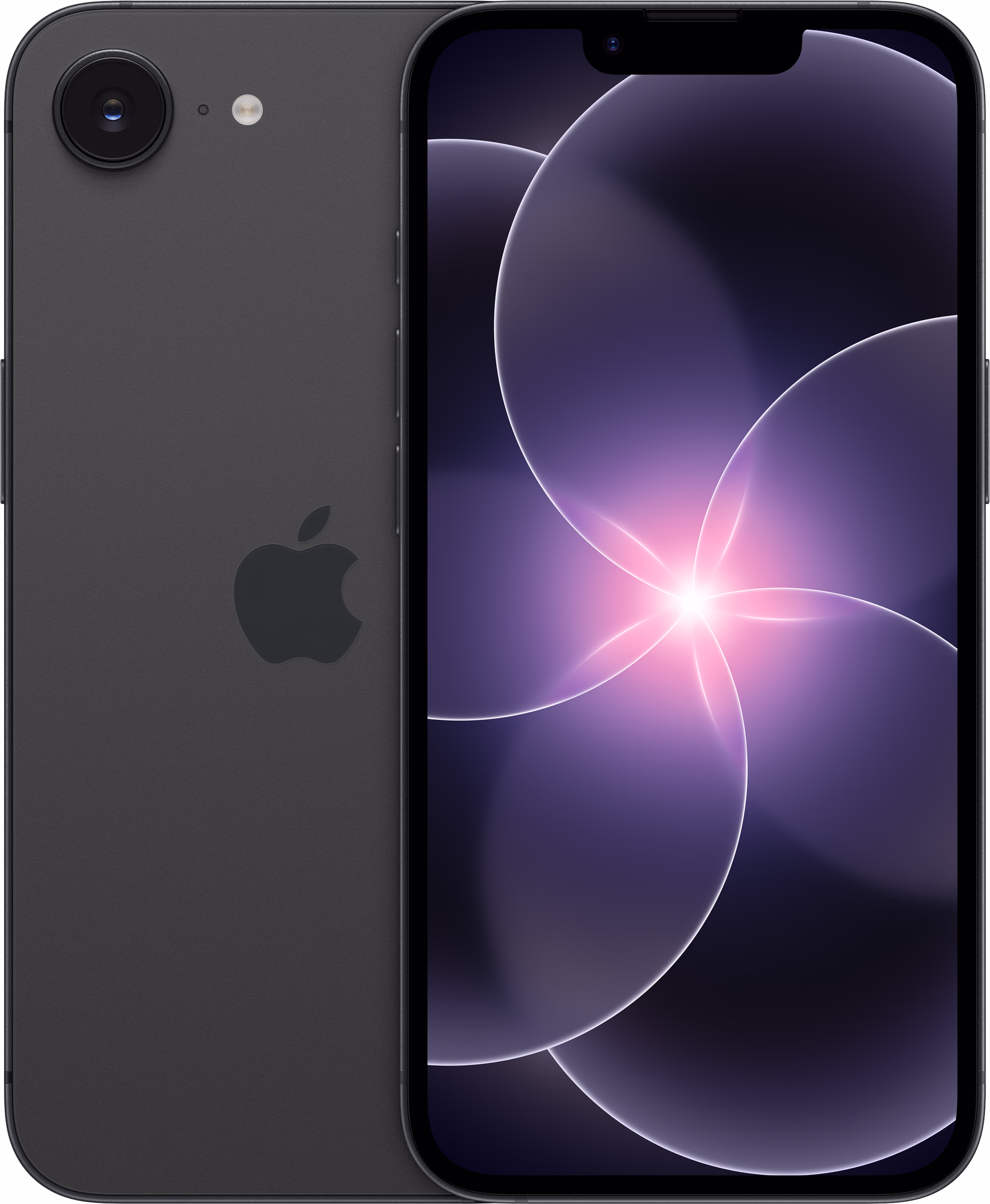 Apple iPhone 17e 256GB Zwart voor en achterzijde