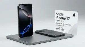 Apple iPhone 17 256GB Zwart aluminium frame met een Ceramic Shield 2-voorzijde